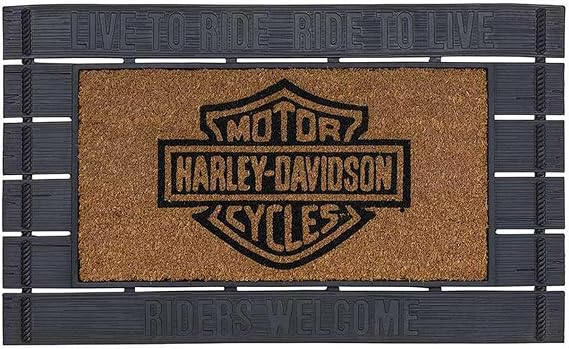 Harley-Davidson Bar & Shield Riders Welcome Entry Mat, Rubber & Coco Material