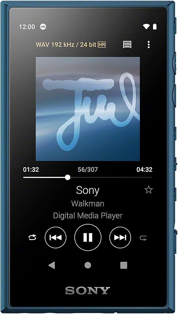 Sony Nw-A105 16GB Walkman Hi-Res Portable Digital Music Player with Android 9.0, 3.6" Touch Screen, S-Master Hx, DSEE-Hx, Wi-Fi & Bluetooth and USB Type-C - Blue
