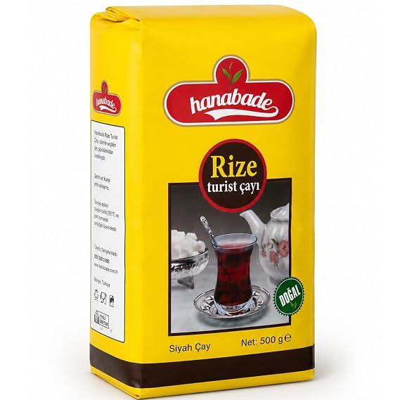 Hanabade Rize Turist Turkish Black Tea Authentic Loose Leaf Black Tea Rich Aroma & Smooth Taste Traditional Breakfast & Daily Tea 500g (17.6 oz)