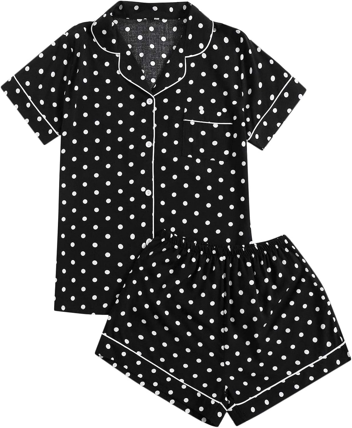 DIDK Women's Allover Avocado Print Short Sleeve Top and Shorts Pajama Set
