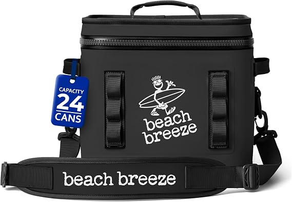 Beach Breeze 24 Can, Premium Soft Sided Insulated Lunch Box, Ice & Camping Cooler - Perfect for Car, Beach, Travel, Golf - Floating Cooler