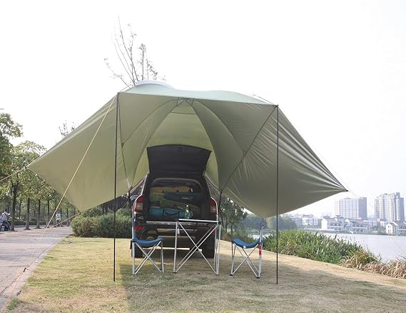 Outdoor Camping Car Tent Waterproof Car Awning Tent,Car Trunk Canopy 10.5'X7.5'X7.2' SUV Tent for Camping Sun Shelter