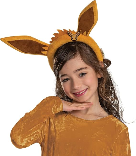 Disguise Pokemon Eevee Ears, Official Kids Size Eevee Pokemon Costume Headgear, One Size 8 and Over