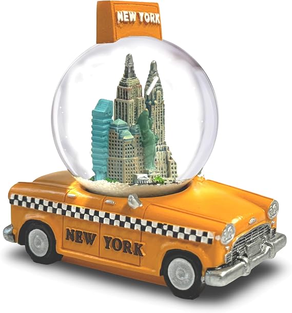 City-Souvenirs Mini NYC Taxi Snow Globe (2.5 Inches), Yellow