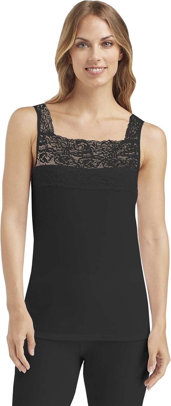 SofTech Stretch Lace Detail Cami Black / L