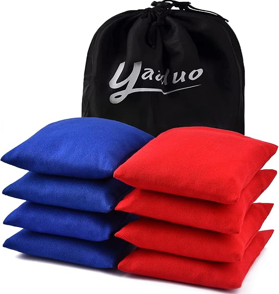 Cornhole Bags Set of 8, Bean Bags for Toss Game with Tote Bag