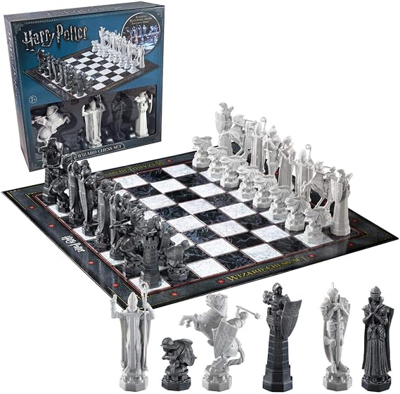 The Noble Collection Harry Potter Wizard Chess Set - 32 Detailed Playing Pieces - Officially Licensed Harry Potter Film Set Movie Props Toys Gifts