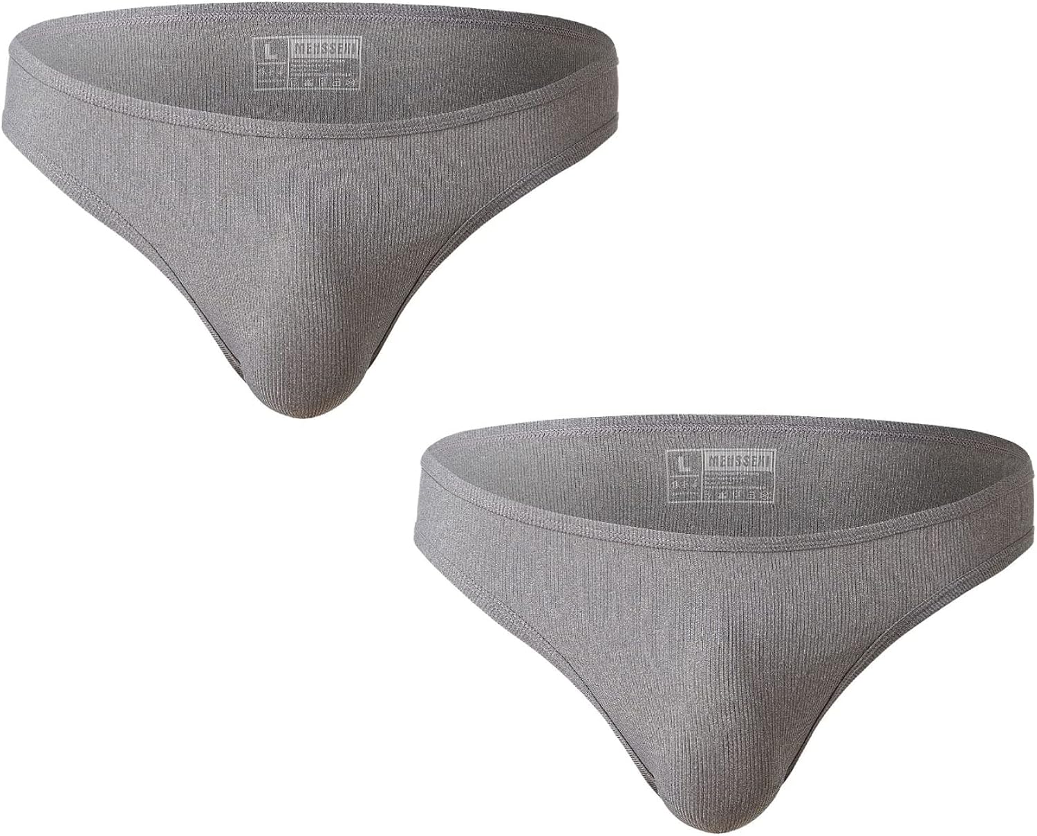 Evankin Men's Low Waisted Brief Underwear with Ribbed Pit Stripe Fabric and U-Bulge Pouch