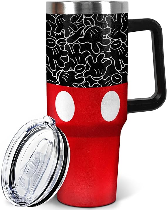 Sunmdecor 40 Oz Tumbler with Handle and Silicone Straws, Coffee Insulated Tumbler with Handle, 40oz tumbler with handle