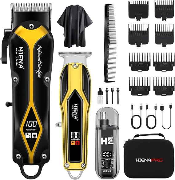 Professional Hair Clippers for Men, Electric Hair Clipper Set for Barber Kit ,Hair Clipper and Trimmer Set,Full Barber Clipper Set with LED Display Gifts for Men
