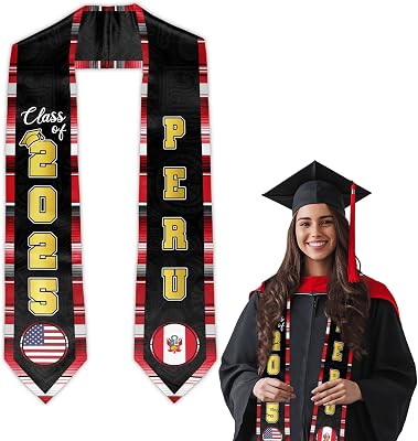 National Flag Graduation Stole Sash 72Inch, Flag Graduation Sash Class of 2025 Gifts Ceremony Party