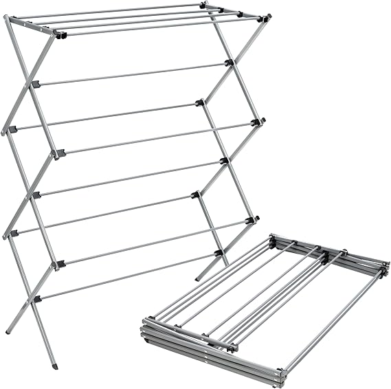 Honey Can Do Oversize Portable Collapsible Clothes Drying Rack, Alloy Steel, Silver, 50 Lbs