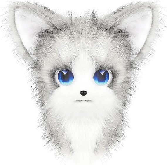 HAOAN Animal Furry Fursuit Head Mask Plush Cat Fox Mask Costume Props for Halloween Cosplay Party