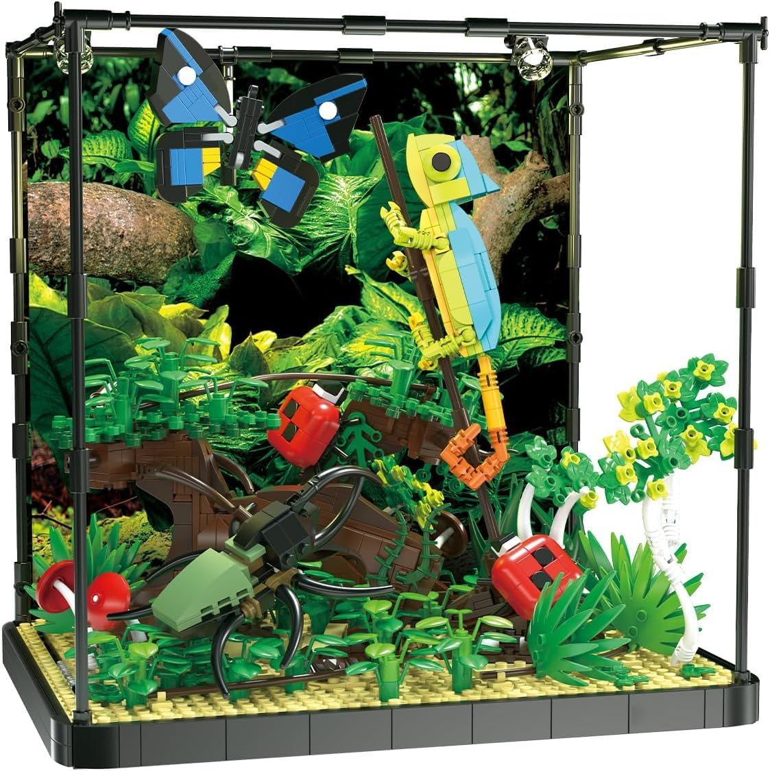 SATHIBI Insect Rainforest Building Set for Adults Animals Botanical Collection Toys with LED Home Office Decoration Model Great Gift for Kids Boys Ages 8 1358 Pieces