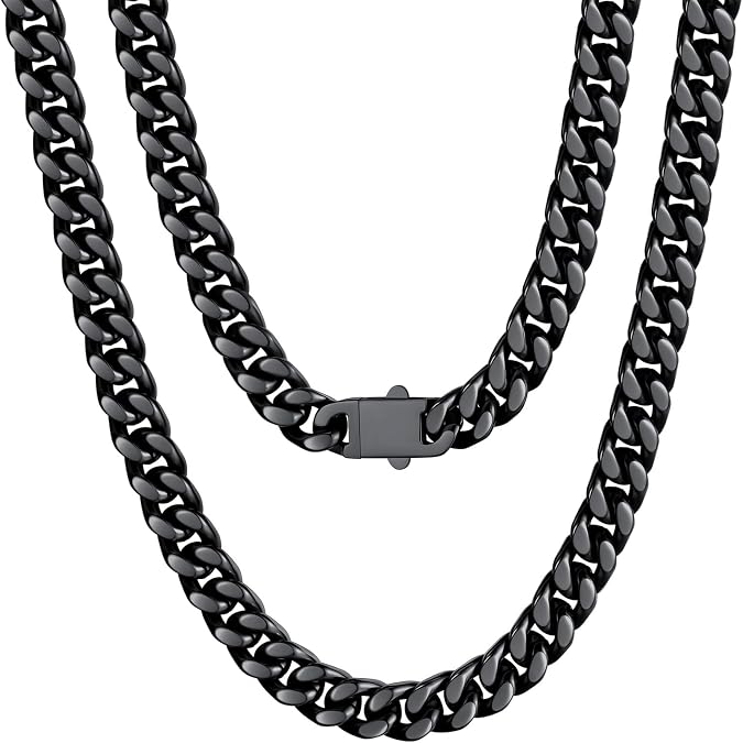 U7 Cuban Link Chain for Men, Stainless Steel Miami Cuban Necklace