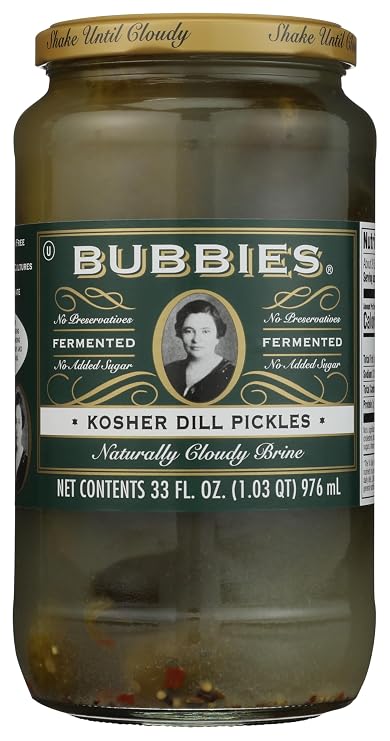 Bubbies Kosher Dill Pickles 33 oz Glass Jar