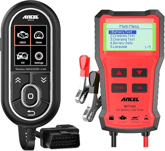 ANCEL BD310 3 in1 OBD2 Scanner Diagnostic Tool with BST100 Battery Tester