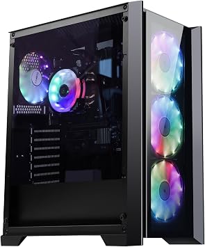 Apollo Gaming Desktop - AMD Ryzen 5 5600GT 6 core 3.6GHz - 16GB DDR4 3200MHz - 1TB M.2 NVMe SSD- WiFi -RGB Fans - Windows 11 Pro Desktop Computer, Black