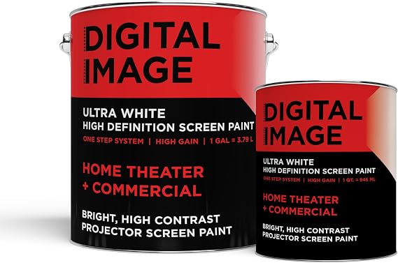 Projector Screen Paint - High Definition, 4K/8K, Ultra White - Gallon