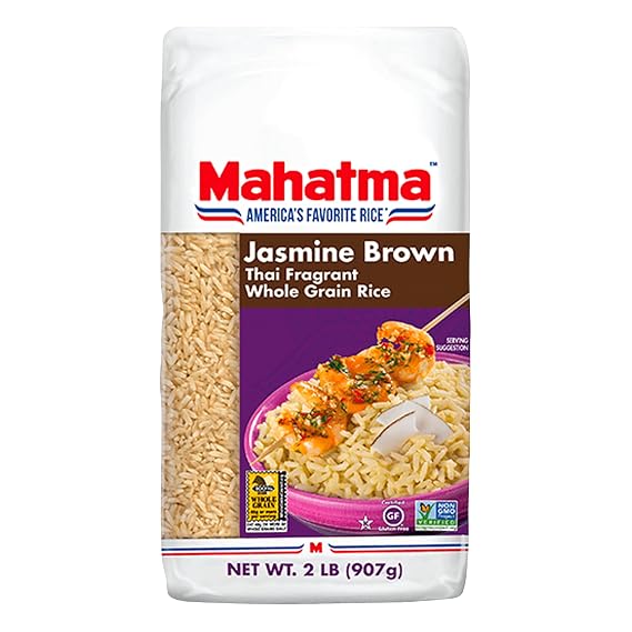 Mahatma Brown Jasmine Rice, Fragrant Thai Rice, 2-Pound Bag