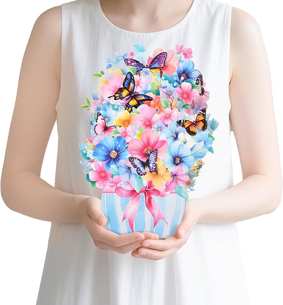 3D Pop Up Flower Cards for Women,large-scale bouquet greeting card