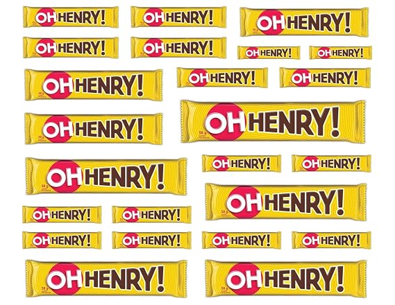 HERSHEY'S Oh Henry! Chocolatey Candy Bars,, 24Count