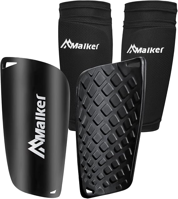 Malker Soccer Shin Guards for Kids Youth Adults Shin Guards Pads with Sleeves, Lightweight and Compact, Protective Soccer Equipment