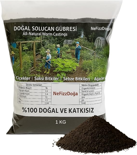 %100 Doğal Solucan Gübresi 1 Kg (2 LT)