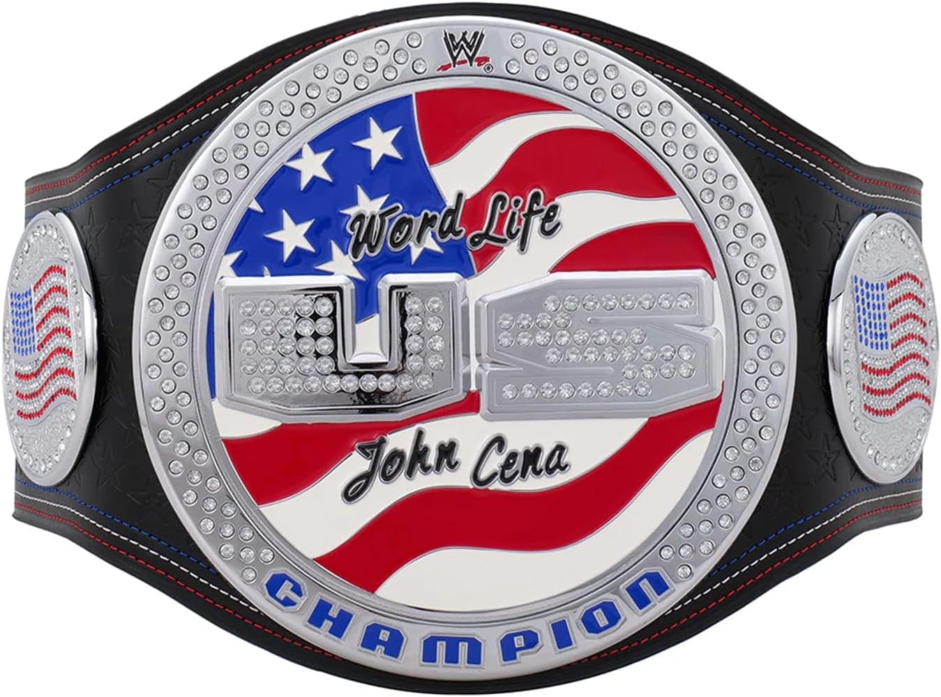 John Cena Spinner United States Championship Replica Title Belt – US Wrestling Title with Spinning Center Plate, Premium Zinc Alloy and Leather Strap – Adult Size