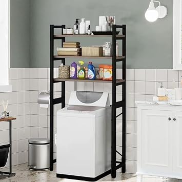 Over Washer and Dryer Storage Shelves for Washer Dryer Countertop, Laundry Room Storage Organizer, Over The Toilet Shelf Suit Washing Machine Width Within 25.59", Hold 50lbs Ship from US