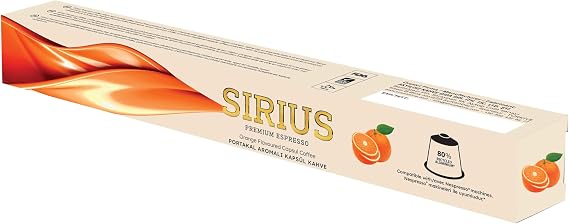 Sirius Premium Orange Flavored Capsule Coffee (Nespresso Compatible) - 10 Pieces