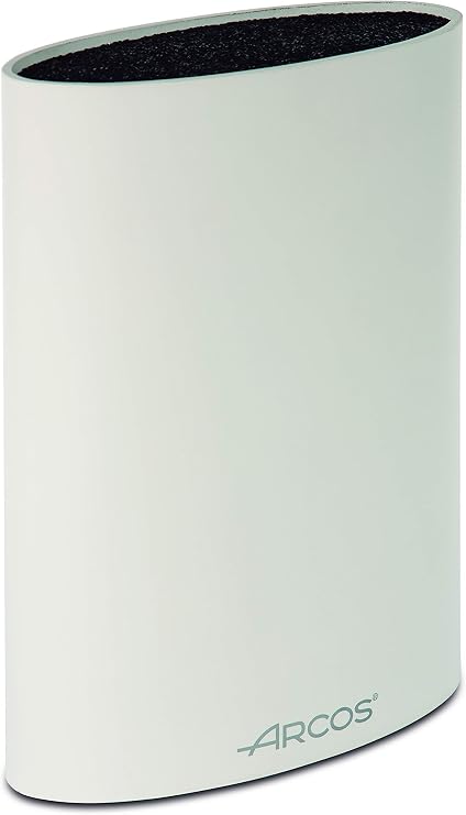 ARCOS Oval Bıçak Koruyucu 20 cm'e kadar. Termoplastik Kauçuktan Üretilmiş Modern Tasarım Bıçak Bloğu. 220x160x65 mm. Beyaz Renk