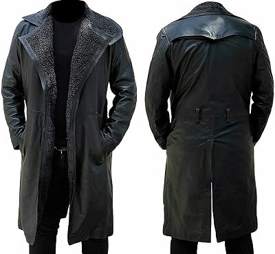 Mens Commuter Premium Natural Trench coat- Buffalo Leather Motorcycle trench Jacket coat-Cruiser Biker trench coat-Women Amber Lambskin Leather Walking Coat-Gabardina negra para coche motociclistas
