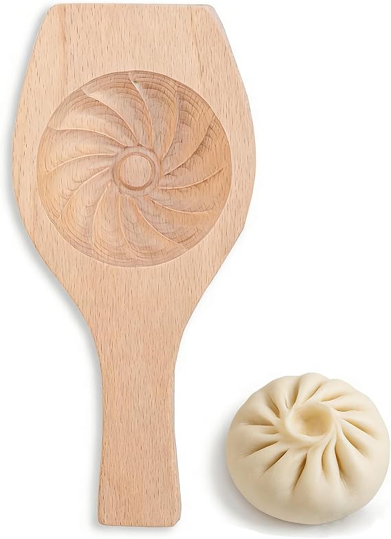 Bao Bun Maker,Khuon Banh Bao,Handmade Steamed Dumplings Mooncake Molds,Baozi Cookies Molds for Baking,Diy Wooden Baozi Maker Machine.
