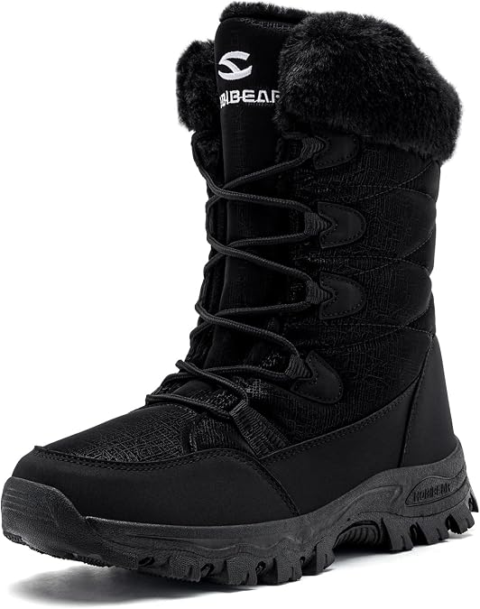 HOBIBEAR Women's Waterproof Winter Snow Boots Lightweight Warm Faux Fur Lined Mid-Calf Booties
