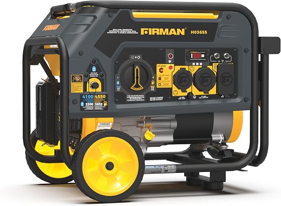 FIRMAN H03655 Dual Fuel Portable Generator, 120 VAC Recoil Start