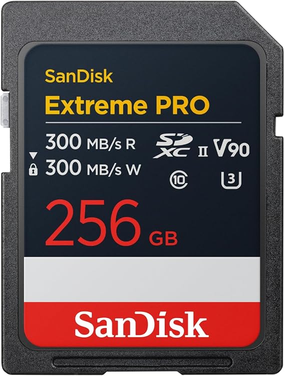 SANDISK 256GB Extreme PRO SDXC UHS-II Memory Card - Up to 300MB/s Read and Write speeds, V90, 8K, 4K UHD, SD Card - SDSDXDM-256G-GN4IN | Up to 300MB/s read, UHS-II, V90, 8K video, 4K video