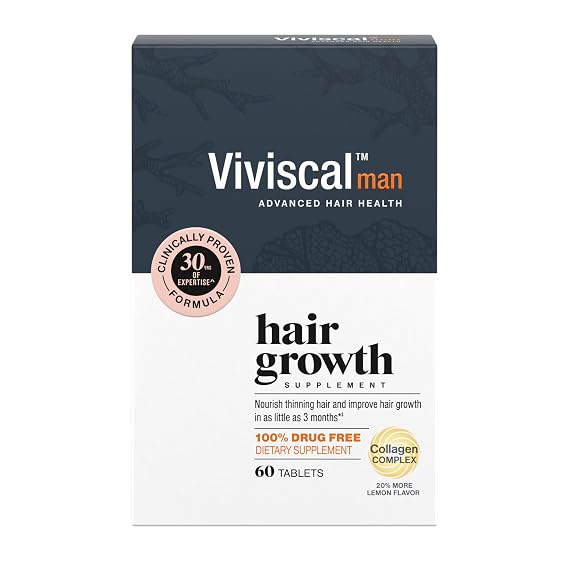 Viviscal Men's Hair Growth Supplements, 60 Tablets 1 Month Supply