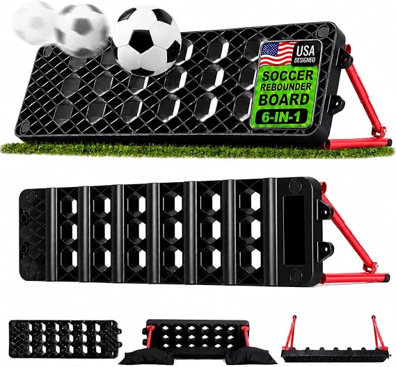 ZEALFEEL Soccer Rebounder Board, 6-in-1 Dual Surface, 3 Adjustable Angles