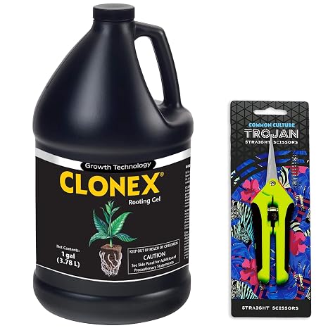 Hydrodynamics Clonex Rooting Gel 1 Gallon- Premium Commercial Size Plant Rooting Hormone | Includes 1 Pair of Common Culture Trimming Scissors