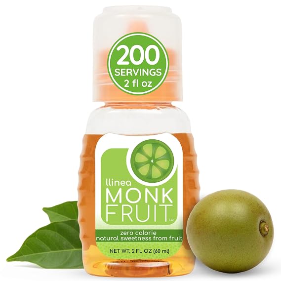 llinea Monk Fruit Sweetener, 100% Monk Fruit, Zero-Calorie, 2 fl oz Bottle