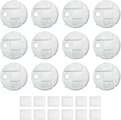 PET STANDARD Replacement Water Filter & 12 Pack Replacement Pre-Filter Sponges Compatible With PETLIBRO Capsule Dog Fountain PLWF008, Pack of 12