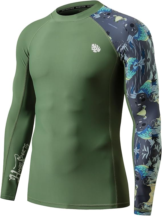 ADOREISM Men's Long Sleeve Rash Guard UPF 50+ Quick Dry Compression Fit