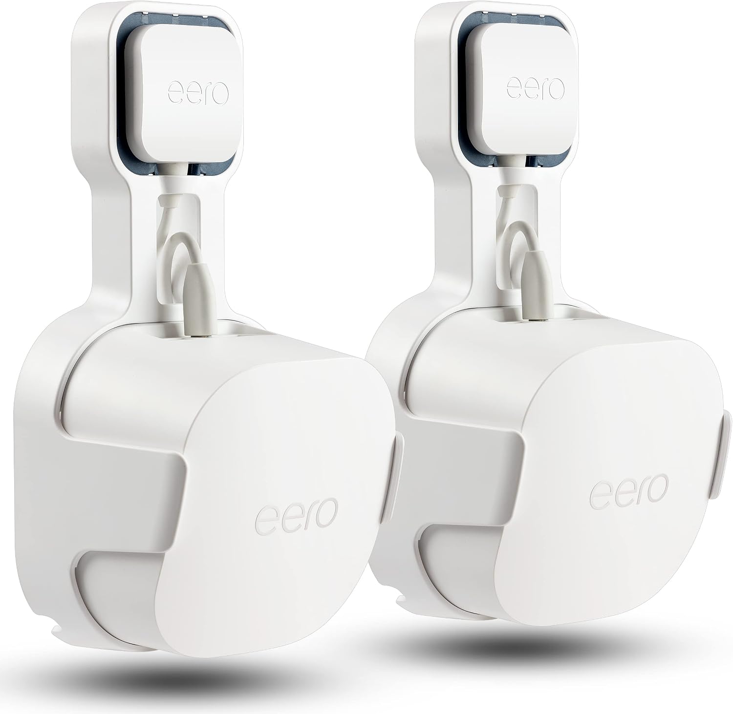 壁取り付けホルダー EERO 6+ メッシュ WiFiシステム用 省スペース コンセント 壁取り付けブラケット EERO 6+ ルーター用 コード管理付き 簡単に移動 2個パック