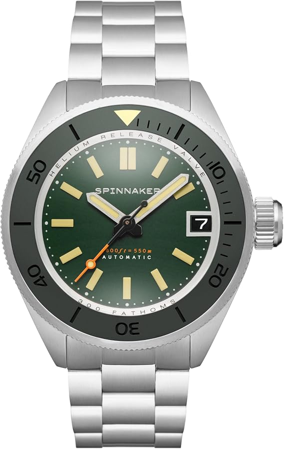 Spinnaker Piccard Men's Automatic Dive Watch Seiko NH35 Movement, Stainless Steel Case, Sapphire Crystal, 550m Water Resistant, Stainless Steel Bracelet, SP-5098