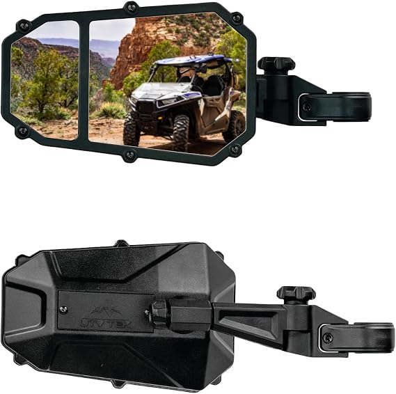 ATV TEK, Elite Series UTV Sideview Mirror w/adjustable blindspot and Dual Axis Breakaway feature - Fits UTV's with Profiled and Round tube ROPS