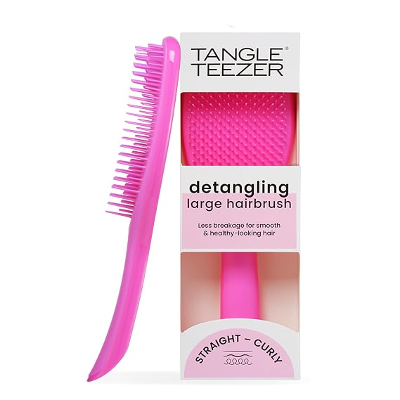 Tangle Teezer Large Ultimate Detangler Brush, Straight to Wavy, Runway Pink
