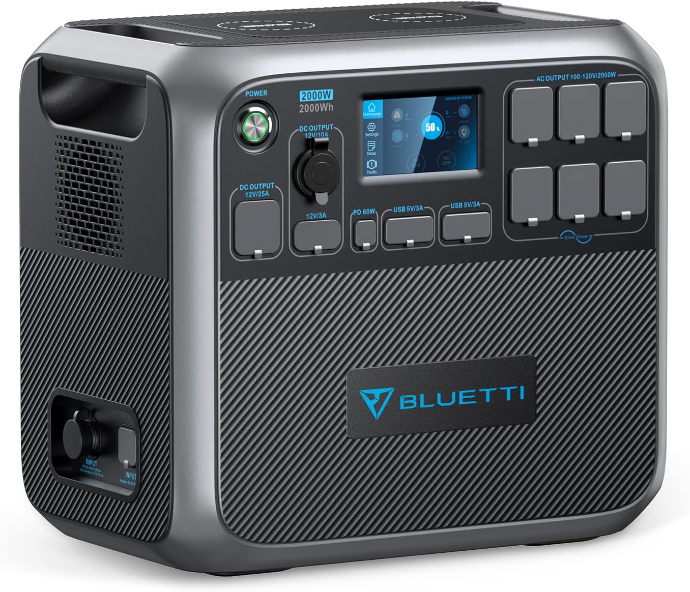 BLUETTI AC200P Portable Power Station, 2000Wh LiFePO4 Battery Backup w 6 2000W AC Outlets 4800W Peak, Solar Generator for Outdoor Camping, RV Travel, Home Use Solar Panels Optional
