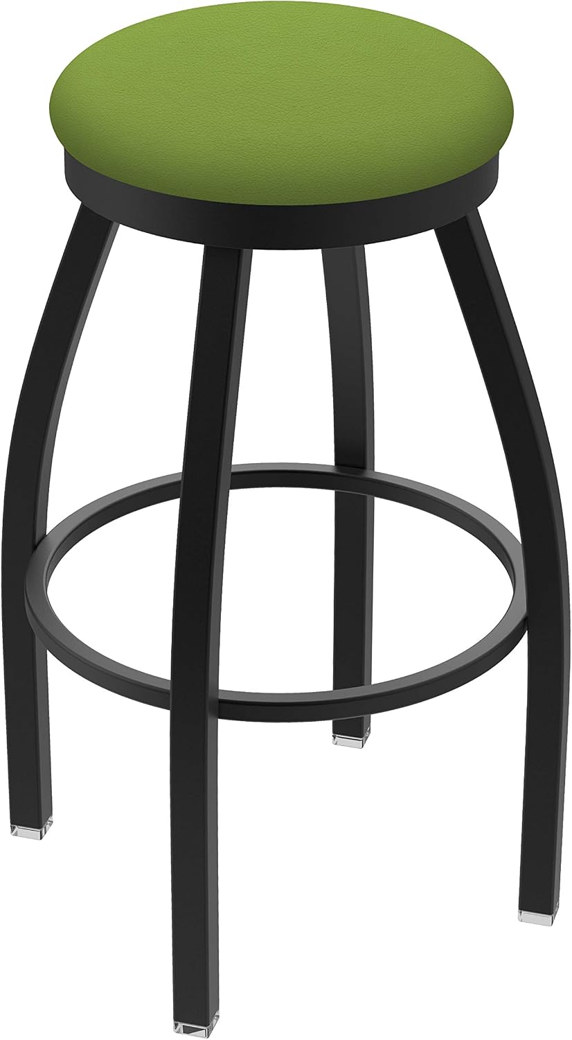 HBS 802 Misha 25 Swivel Counter Stool with Black Wrinkle Finish and Canter Kiwi Green Seat