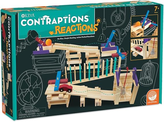 MindWare KEVA Contraptions Reactions Planks Building Toy - 178 KEVA Building Planks (191 Piece Set) - Free-Form Wood Building Set for Kids to Create Their Own Ball Maze Ages 7 & Up